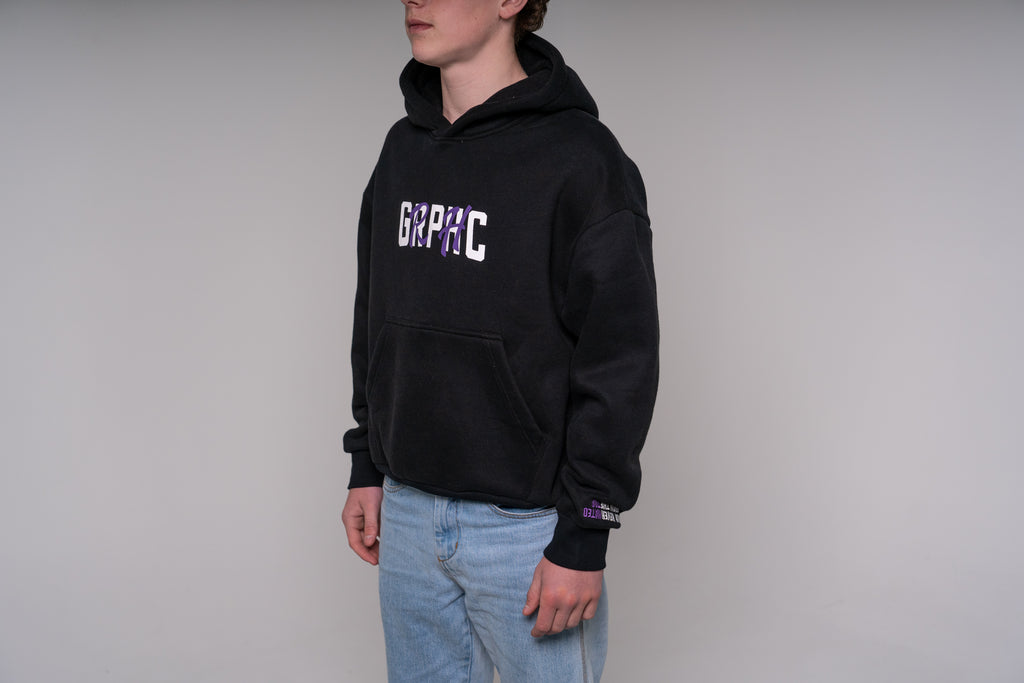 Purple Chenille Embroidery Hoodie