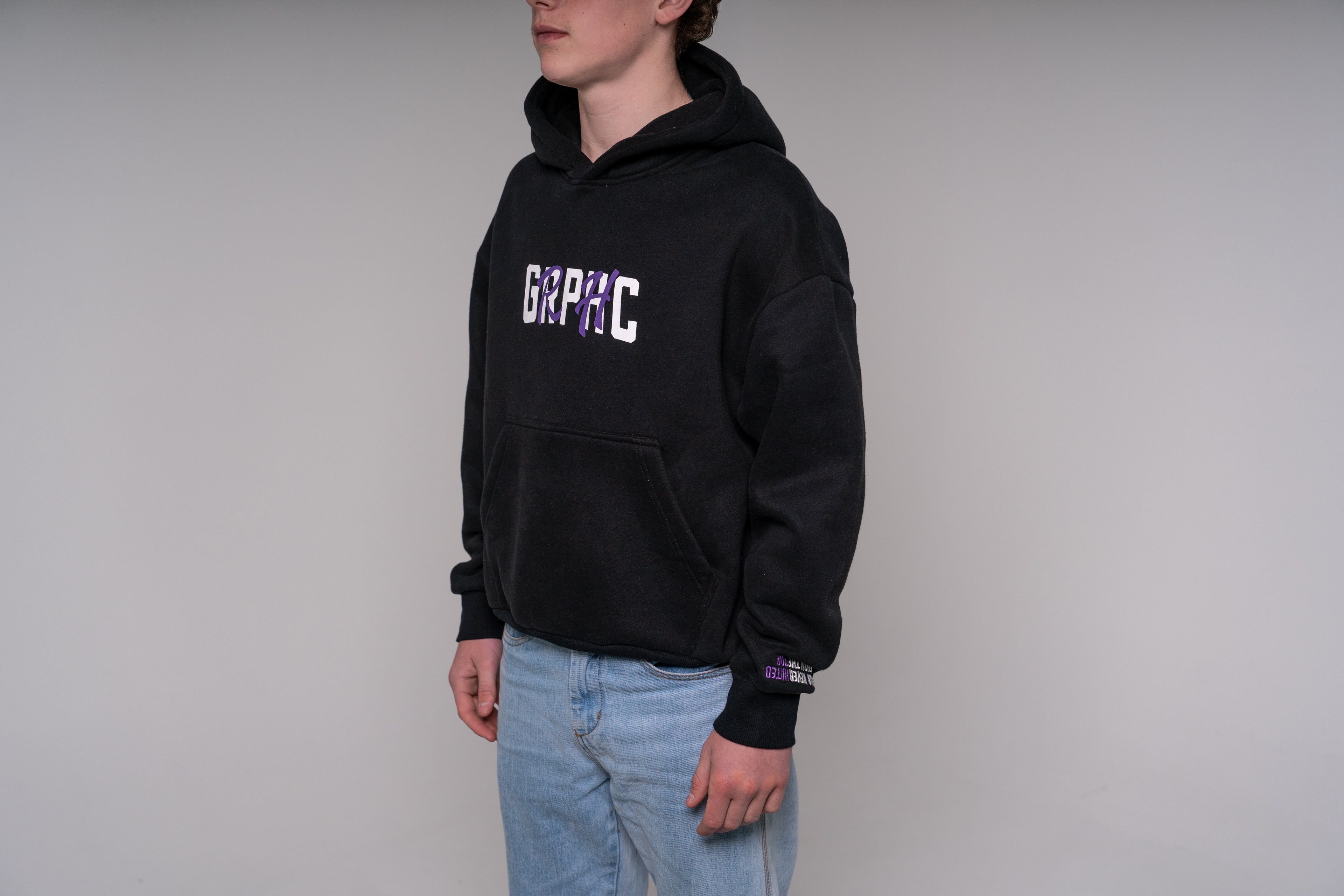Purple Chenille Embroidery Hoodie