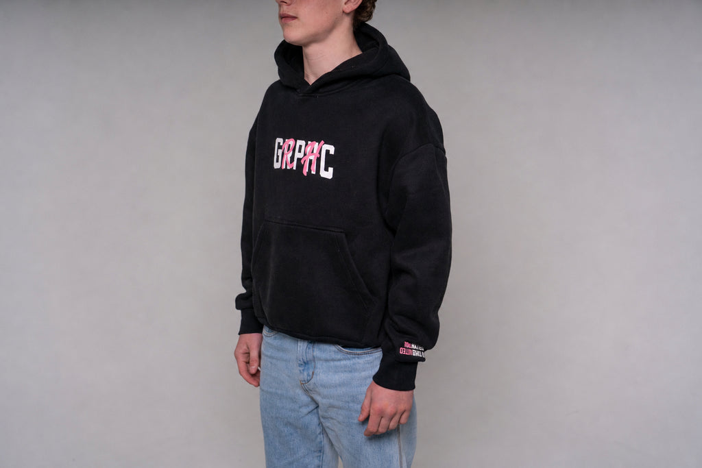Pink Chenille Embroidery Hoodie