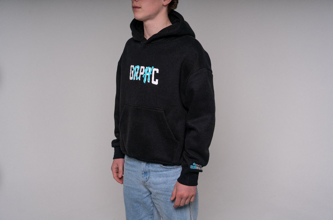 Blue Chenille Embroidery Hoodie