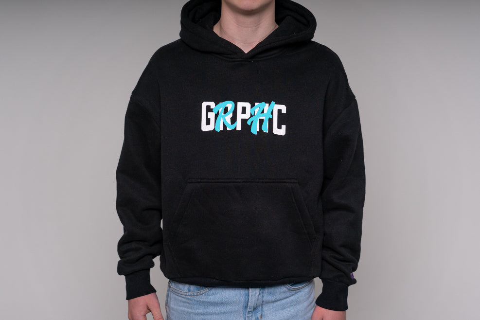 Blue Chenille Embroidery Hoodie