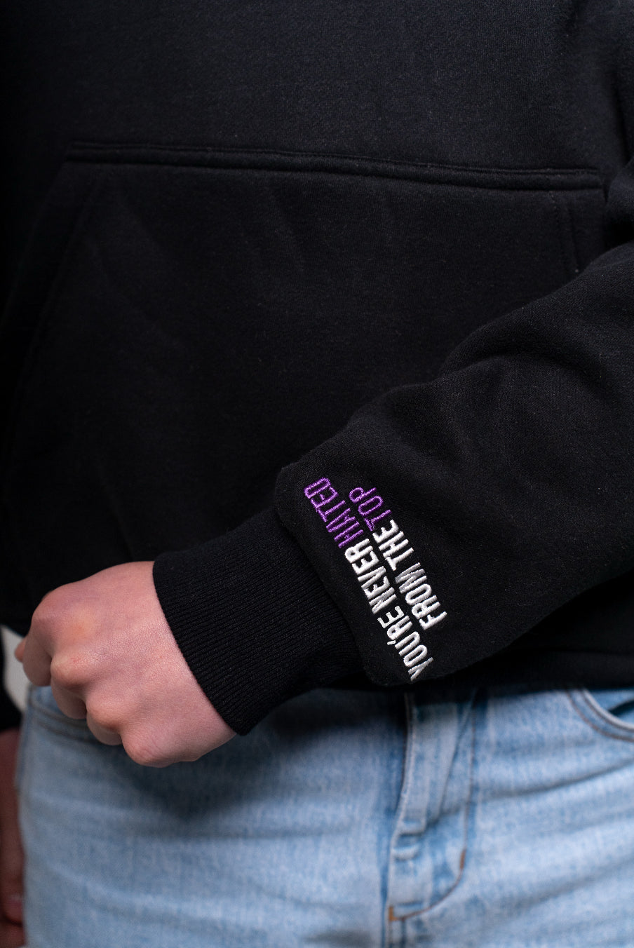 Purple Chenille Embroidery Hoodie